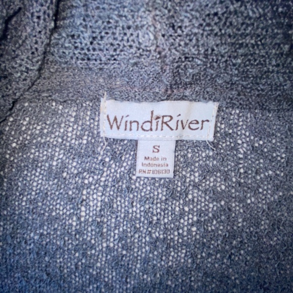Windi River Gray Open Weave Draped Cardigan Size Small - Picture 15 of 16